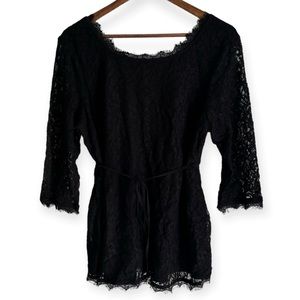 Motherhood Maternity Lace Tie Waist Blouse Size XL